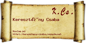 Keresztény Csaba névjegykártya